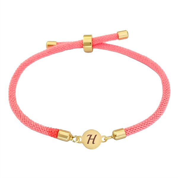 دستبند طلا 18 عیار دخترانه لیردا مدل حروف H 6755
