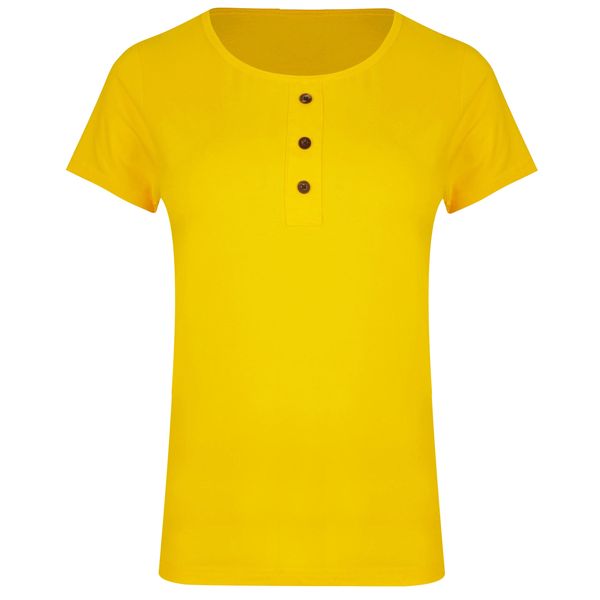 تی شرت آستین کوتاه زنانه کانتکس مدل 249010710 نخ پنبه رنگ زرد