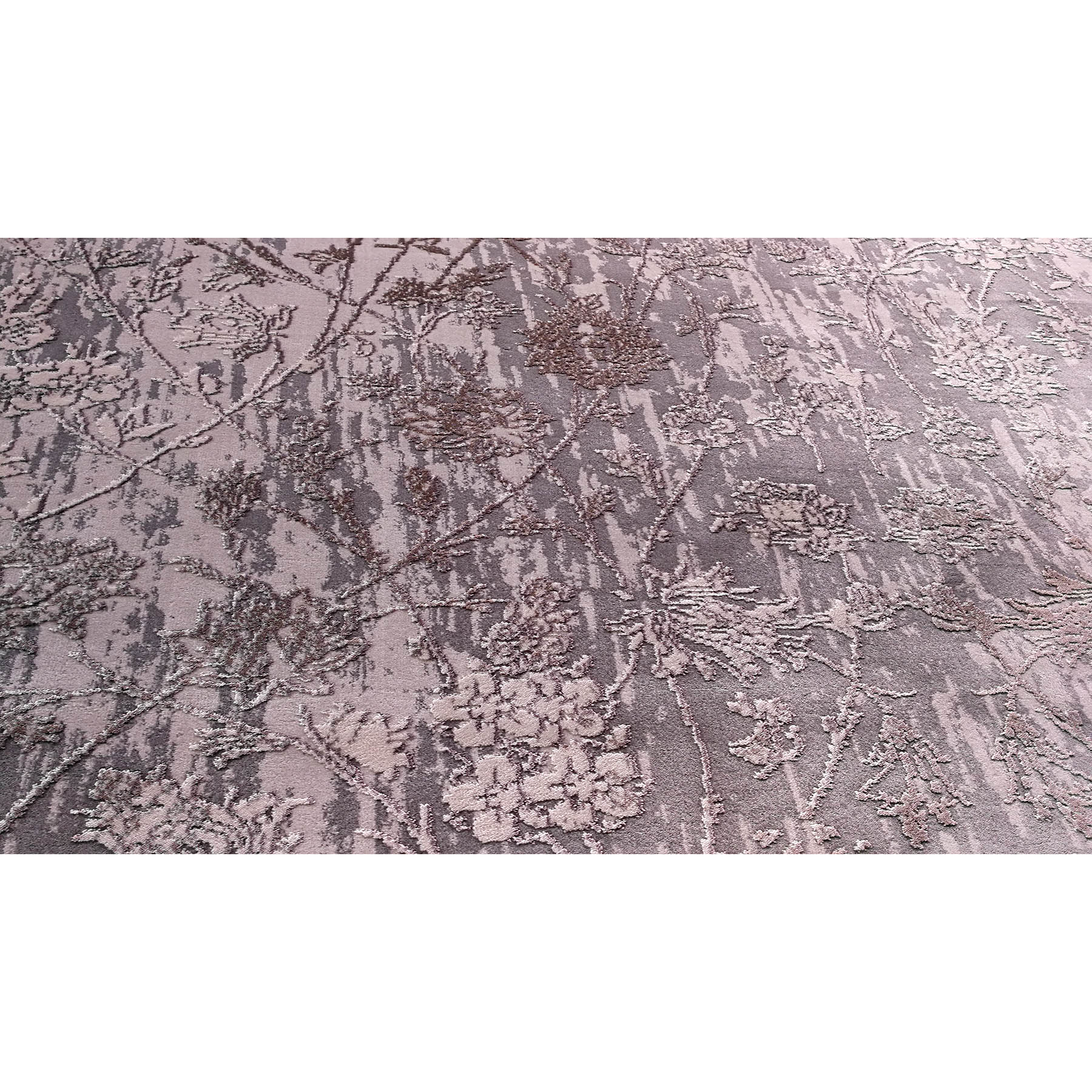 فرش ماشینی زمرد مشهد طرح پتینه کد TA112 زمینه طوسی
