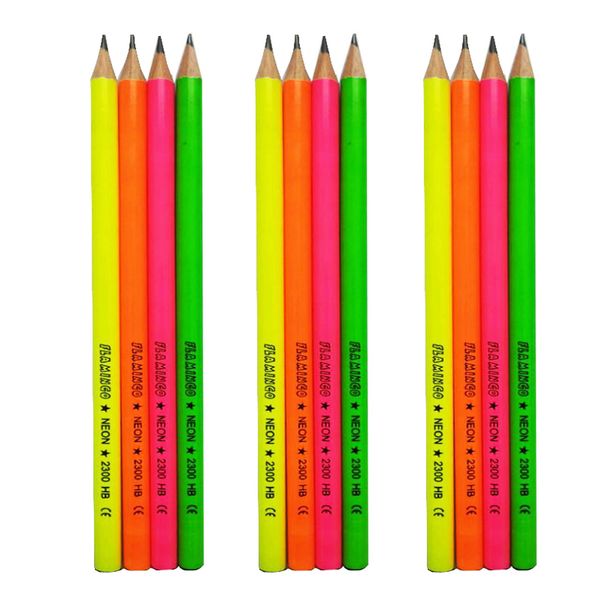 مداد مشکی فلامینگو مدل NEON کد 2300 بسته 12 عددی