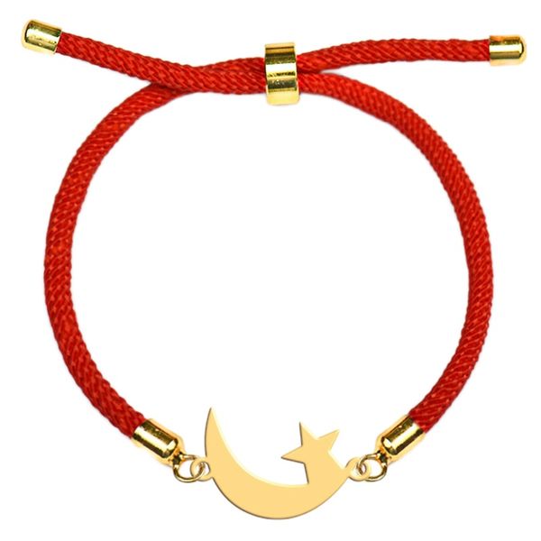 دستبند طلا 18 عیار زنانه مدل ماه و ستاره 645