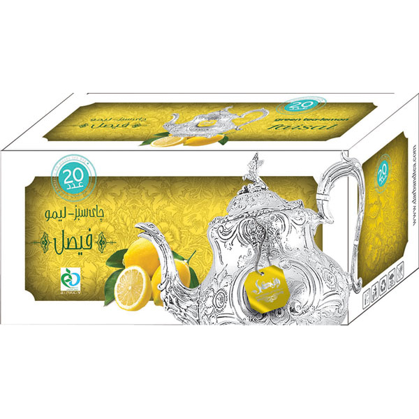 چای سبز و لیمو کیسه ای فیصل مدل Green Tea Lemon بسته 40 عددی