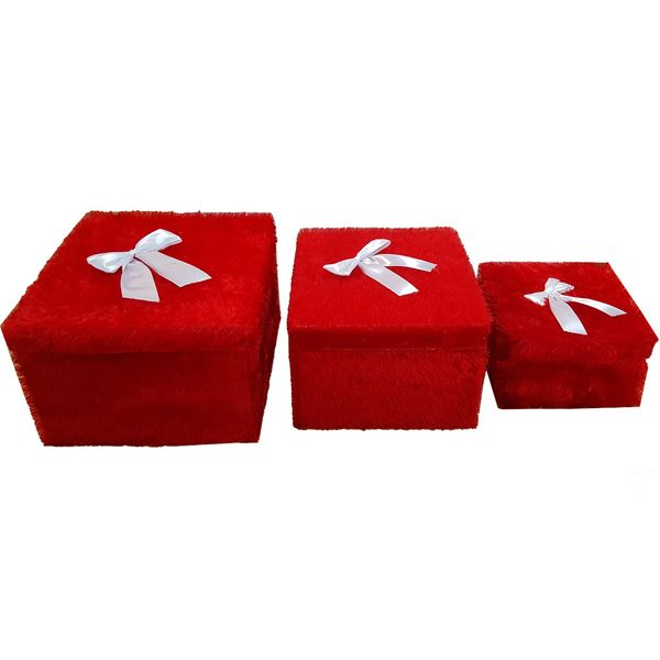 جعبه کادویی طرح روبان White. Red کد 030060012 مجموعه 3عددی