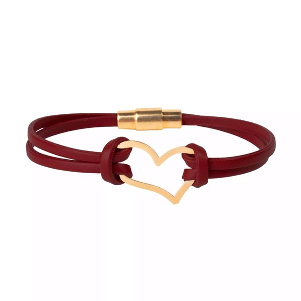 دستبند طلا 18 عیار زنانه روبی آرت گالری مدل قلبی -2