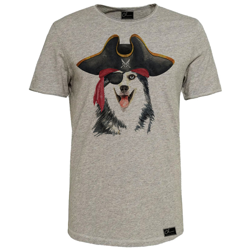 تی شرت آستین کوتاه مردانه مدل سگ کد M501 رنگ طوسی