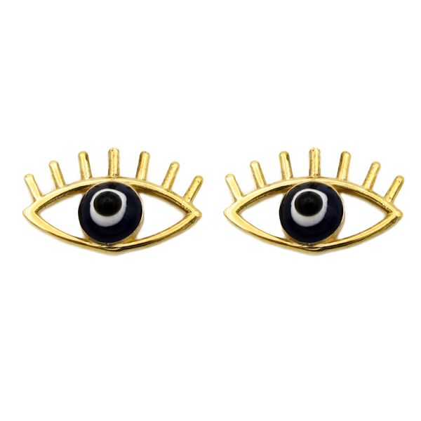 گوشواره طلا 18 عیار زنانه کاپانی طرح چشم نظر کد ke012
