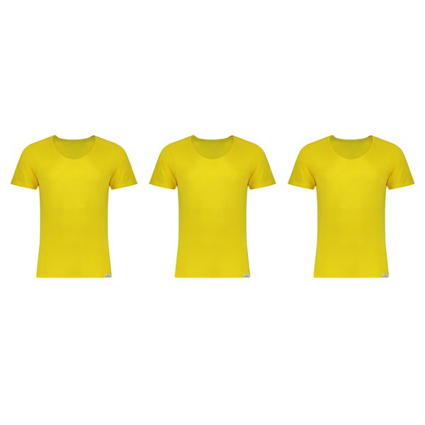 زیرپوش آستین دار پسرانه برهان تن پوش مدل 5-02 بسته 3 عددی رنگ زرد