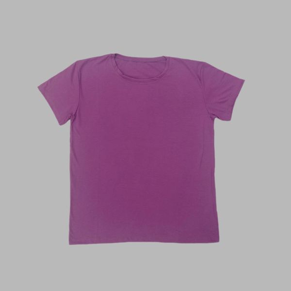تی شرت آستین کوتاه زنانه مدل ساده  رنگ بنفش
