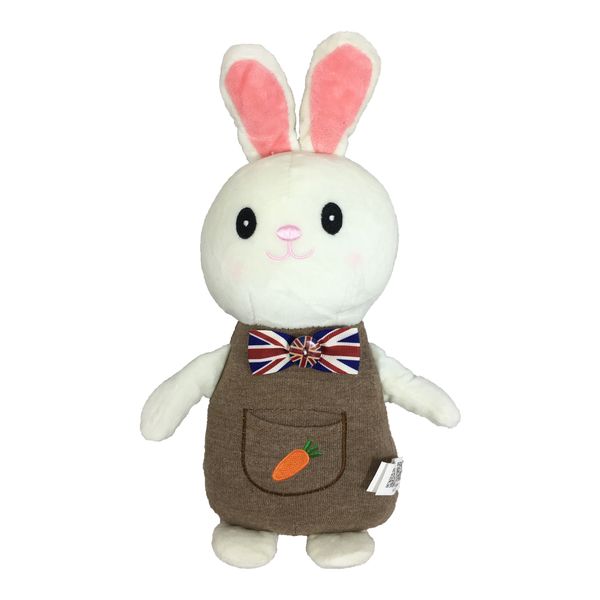 عروسک خرگوش نینو طرح لباس جیبدار ارتفاع 25 سانتی متر