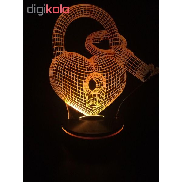 چراغ خواب سه بعدی پارسافن لیزر طرح عاشقانه کلید قفل قلب 16 رنگ ریموت دار