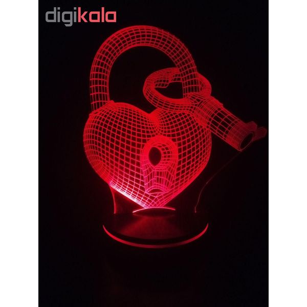چراغ خواب سه بعدی پارسافن لیزر طرح عاشقانه کلید قفل قلب 16 رنگ ریموت دار