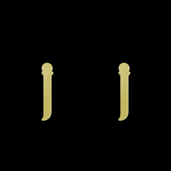 گوشواره طلا 18 عیار زنانه مدوپد مدل حرف J کد GA1-17156