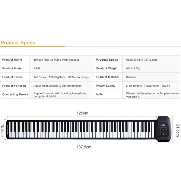 پیانو رولی دیجیتال کونیکس مدل PA88H