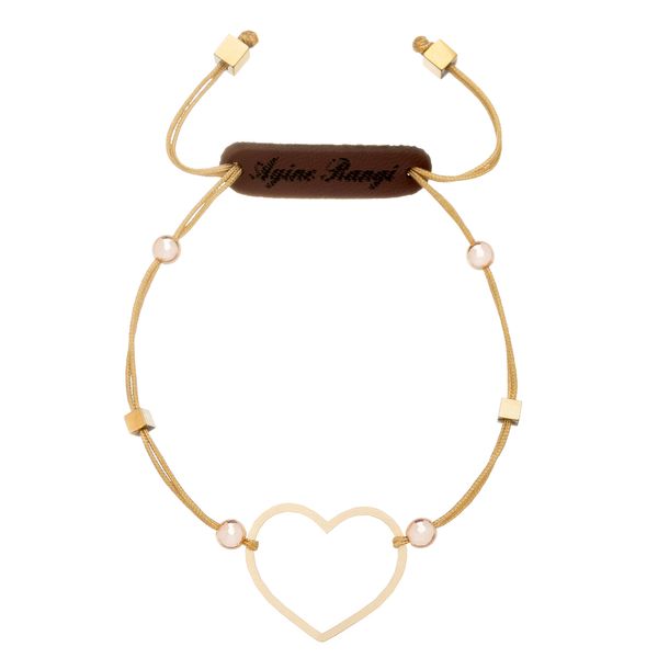 دستبند طلا 18 عیار آیینه رنگی طرح قلب کد AR-H08