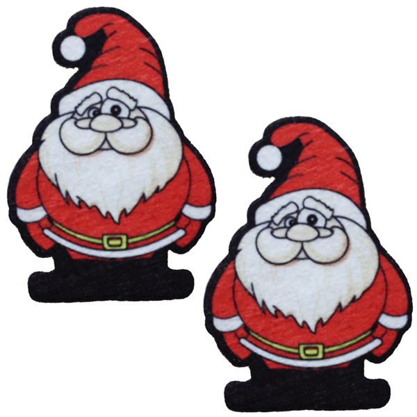 استیکر پارچه و لباس کارانس طرح بابانوئل مدل AST-56 بسته 2 عددی