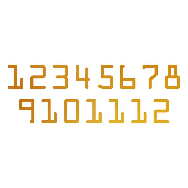 اعداد ساعت دیواری مدل 8cm کد C45-3 مجموعه 15 عددی