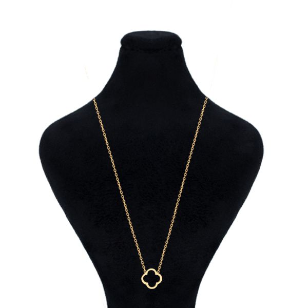 گردنبند طلا 18 عیار زنانه ماوی گالری مدل ونکلیف توخالی لیزری