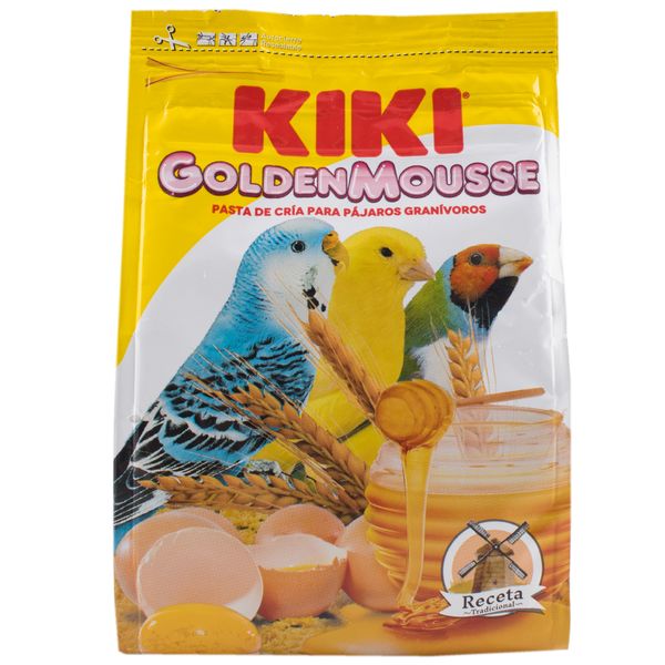 غذای مکمل پرندگان کیکی مدل GOLDEN-MOUSSE وزن 300 گرم