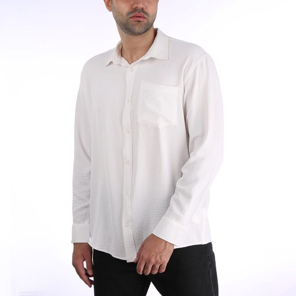 پیراهن آستین بلند مردانه ایزی دو مدل زانیار رنگ سفید