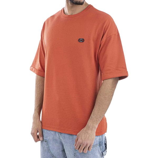 تی شرت اورسایز مردانه جوتی جینز مدل یقه گرد کد 1551384 رنگ نارنجی