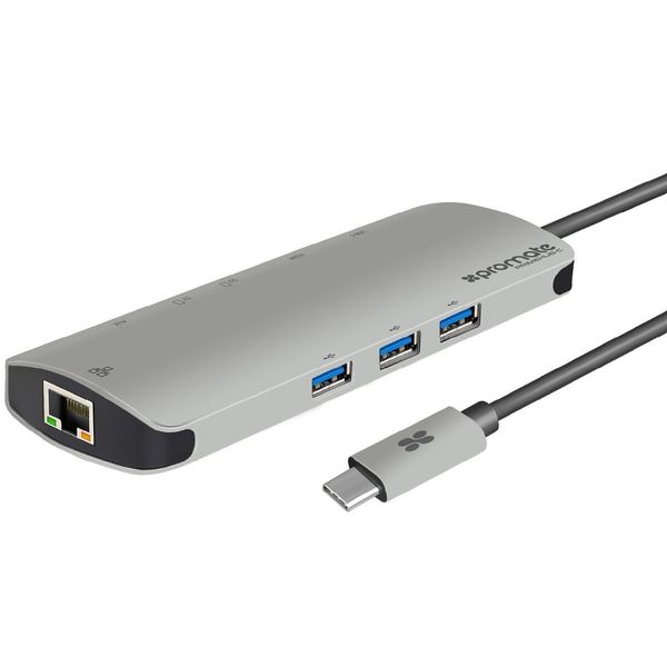مبدل USB-C به HDMI/USB/LAN پرومیت مدل PrimeHub-C