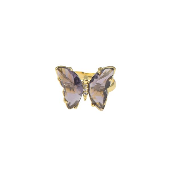 انگشتر زنانه دلنار گالری مدل پروانه کریستالی
