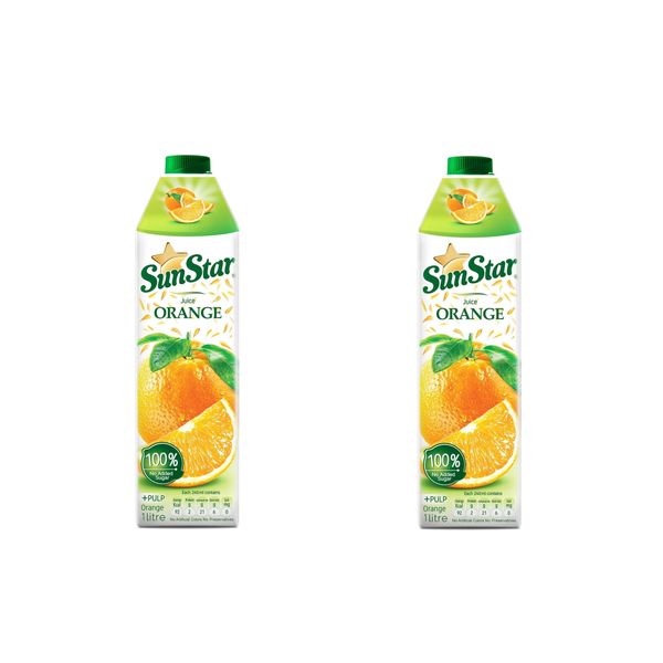 آبمیوه پرتقال طبیعی سان استار - 1 لیتر بسته 2 عددی