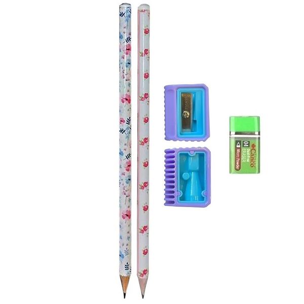 مدادمشکی پیکاسو مدل زرنگار110 به همراه تراش و پاکن مجموعه 5 عددی