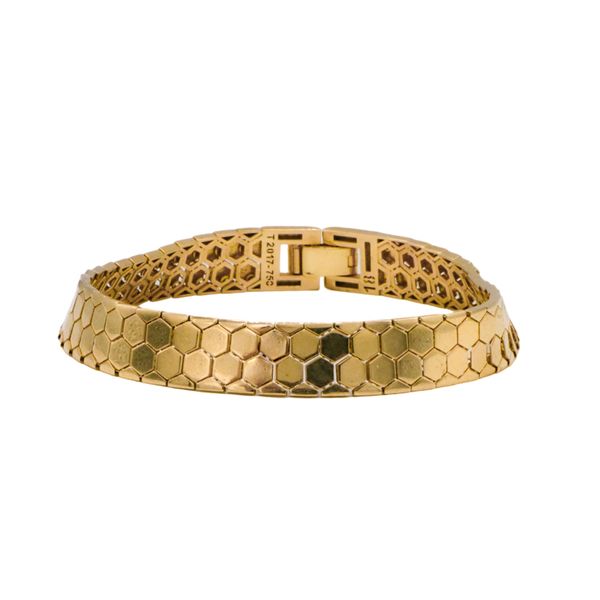 دستبند طلا 18 عیار زنانه گالری رحمانی مدل شاینی