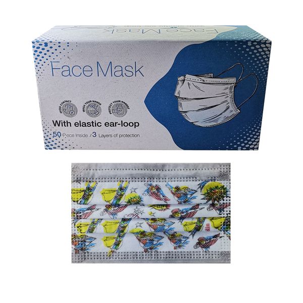 ماسک تنفسی کودک  مدل سه لایه ملت بلون بسته 50 عددی