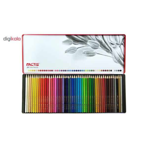 مداد رنگی 50 رنگ فکتیس کد f07112650 طرح گل‌های لاله