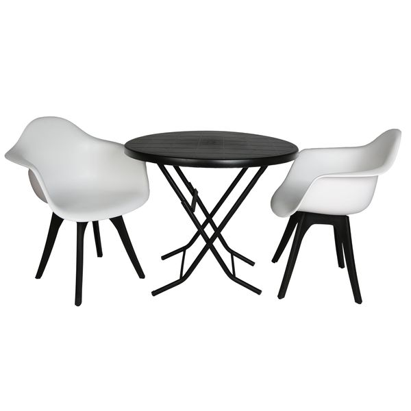 میز و صندلی ناهار خوری دو نفره مدل ایزی فایبرگلاس پایه پلاستیکیTGM