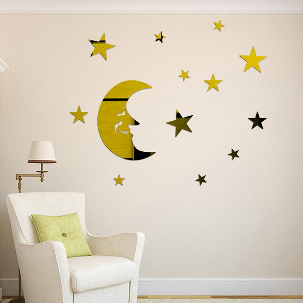 آینه پلکسی گلس رومادون طرح ماه و ستاره کد 632