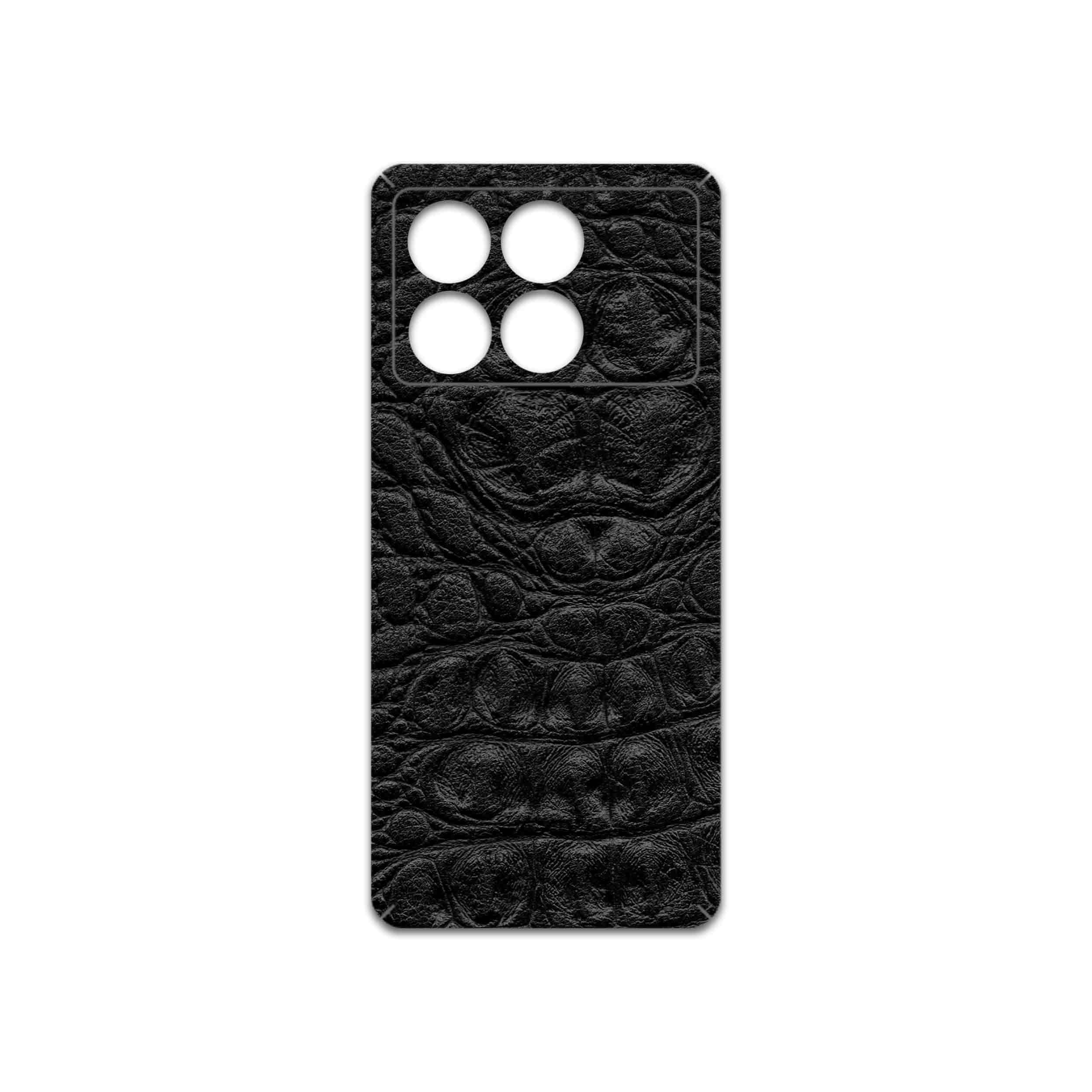 برچسب پوششی ماهوت مدل Black-Crocodile-Leather مناسب برای گوشی موبایل شیائومی Poco X6 Pro