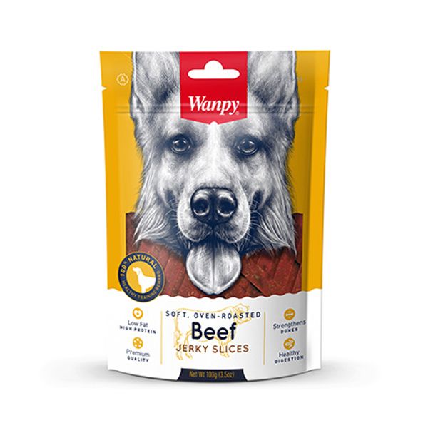 غذای تشویقی سگ ونپی مدل Beef Jerky Slices وزن 100 گرم