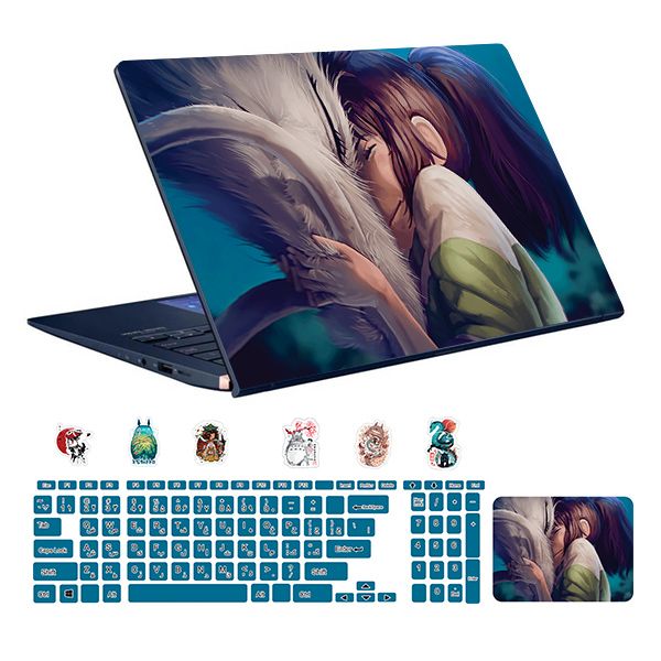   استیکر لپ تاپ توییجین و موییجین طرح Animeکد 12 مناسب برای لپ تاپ 15.6 اینچ به همراه برچسب حروف فارسی کیبورد 