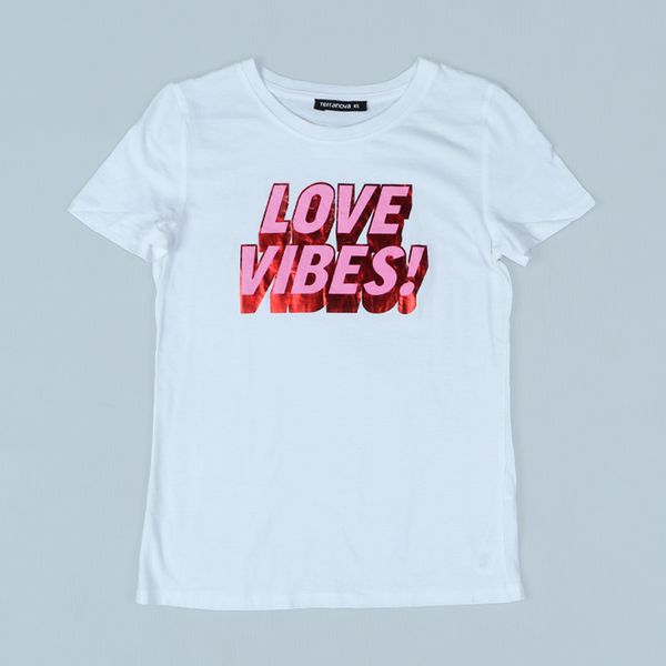 تی شرت آستین کوتاه زنانه ترانوا مدل Love Vibes