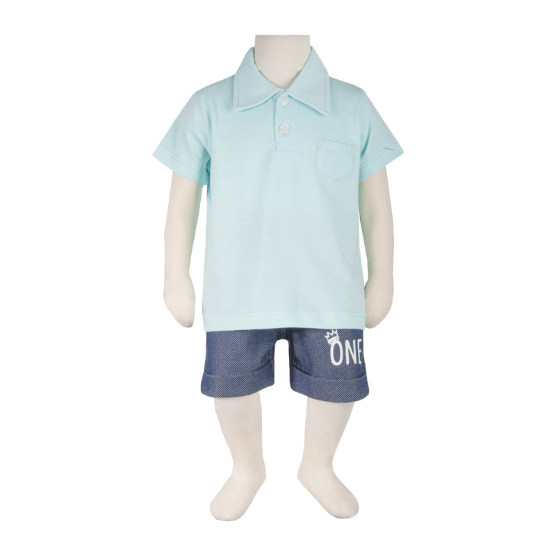 ست تی شرت و شلوارک نوزادی آدمک مدل ONE کد 160901