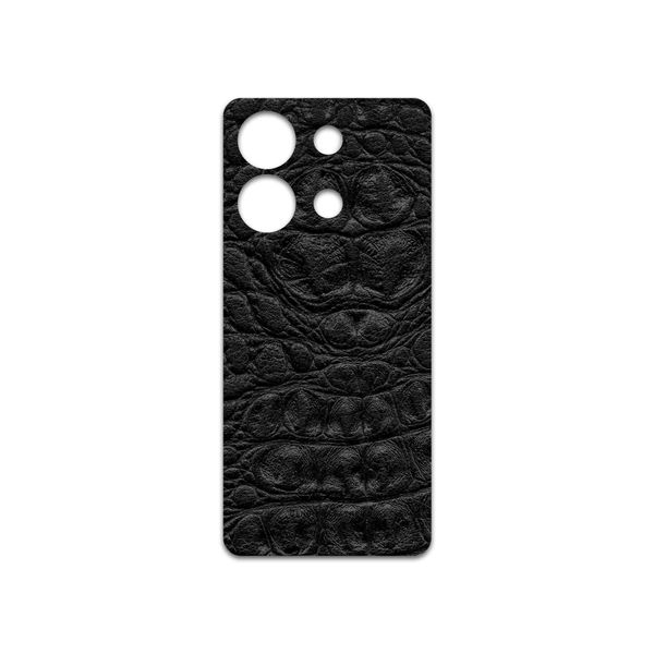 برچسب پوششی ماهوت مدل Black-Crocodile-Leather مناسب برای گوشی موبایل شیائومی Redmi Note 13 4G