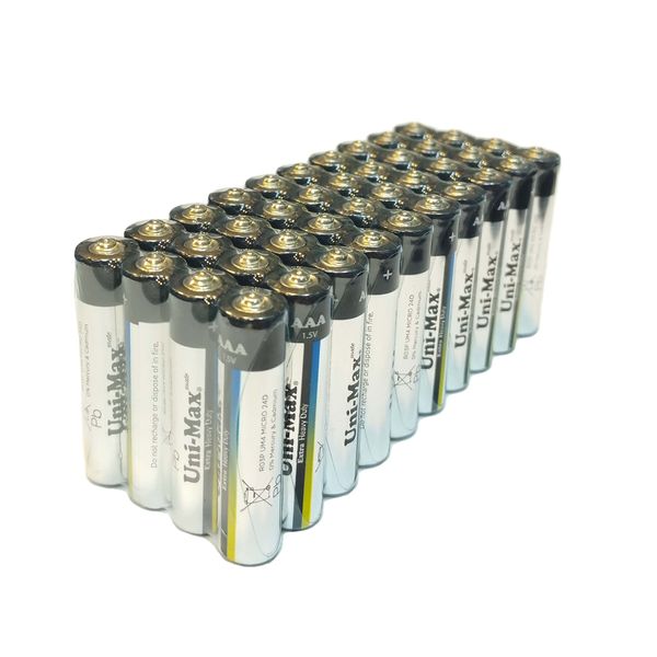 باتری نیم قلمی یونیمکس مدل Uni-AAA بسته 40 عددی