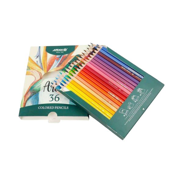 مداد رنگی 36 رنگ آریا مدل Artist به همراه پاک کن و تراش