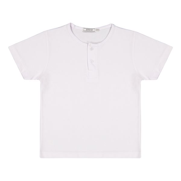 تی شرت آستین کوتاه بچگانه ایزی دو مدل 2121 رنگ سفید