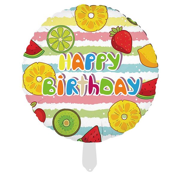 بادکنک فویلی لاکی بالونز مدل میوه طرح Happy Birthday کد 1290