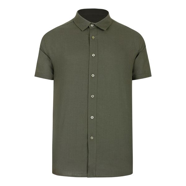 پیراهن آستین کوتاه مردانه باینت مدل 779-4 لینن رنگ سبز