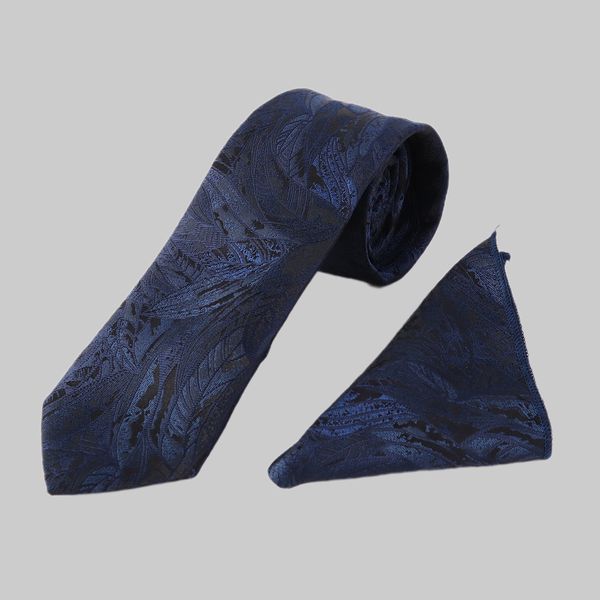 ست کراوات و دستمال جیب مردانه نسن طرح برگ مدل T142