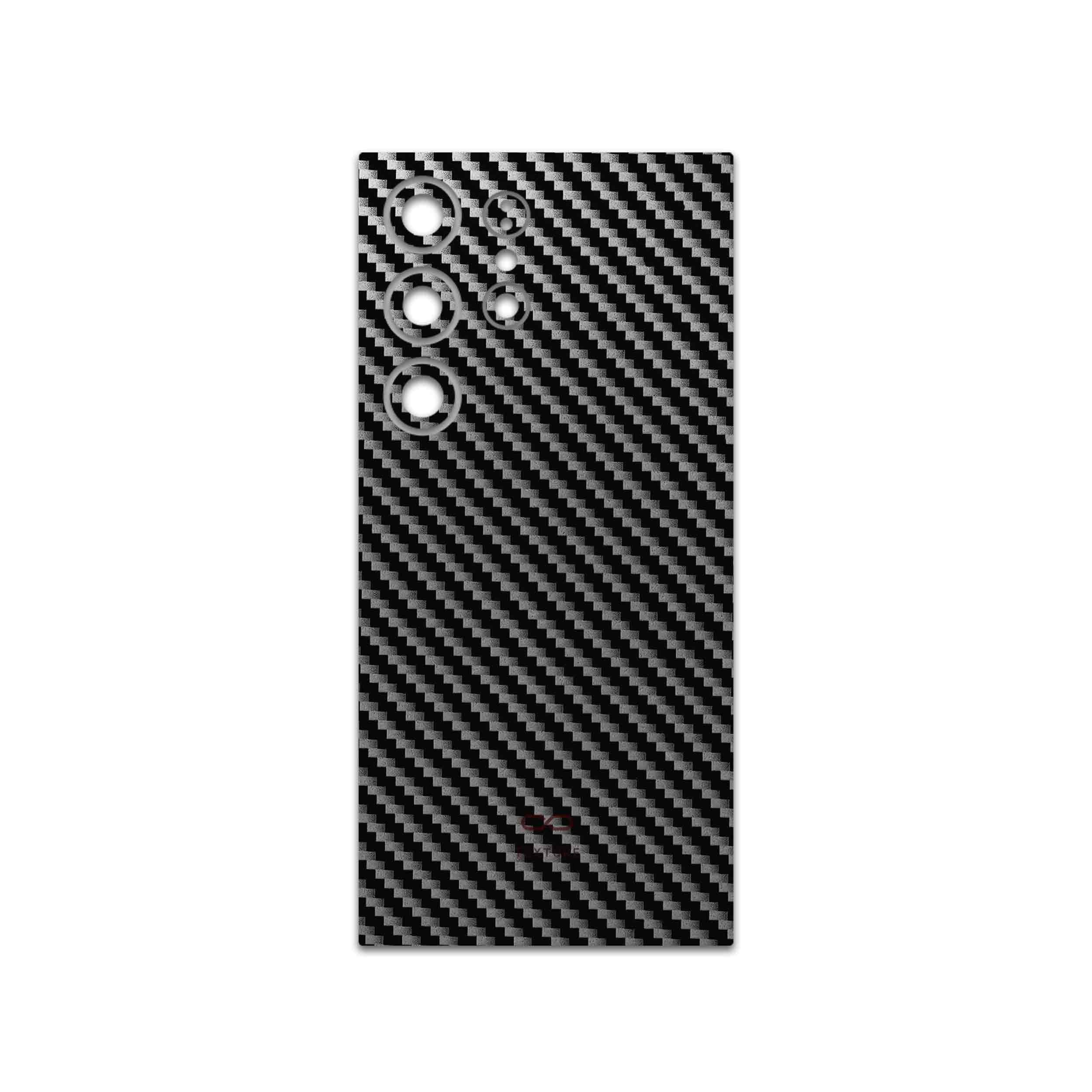 برچسب پوششی ماهوت مدل Glossy-Silver-Fiber مناسب برای گوشی موبایل سامسونگ Galaxy S24 Ultra