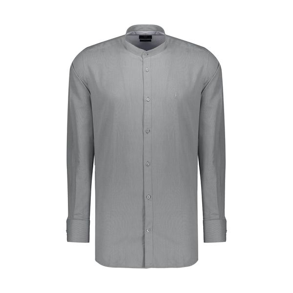 پیراهن آستین بلند مردانه ایکات مدل PST1151781 رنگ طوسی