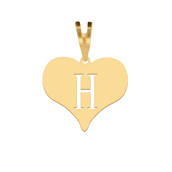 آویز گردنبند طلا 18 عیار زنانه شمیم گلد گالری مدل قلب طرح H MT83