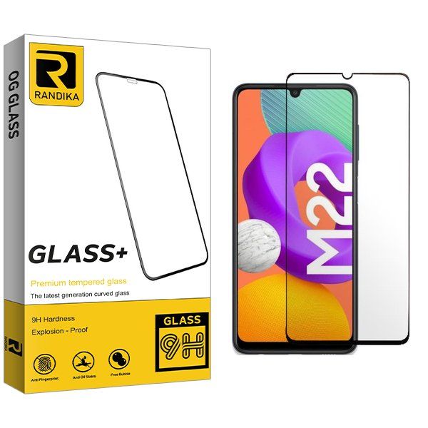 محافظ صفحه نمایش شیشه ای راندیکا مدل RK Full مناسب برای گوشی موبایل سامسونگ Galaxy M22