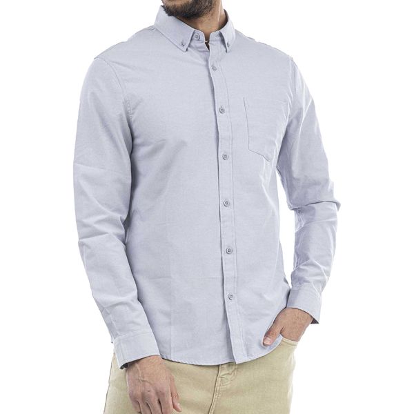 پیراهن آستین بلند مردانه جوتی جینز مدل بیسیک کد 3030131 رنگ طوسی